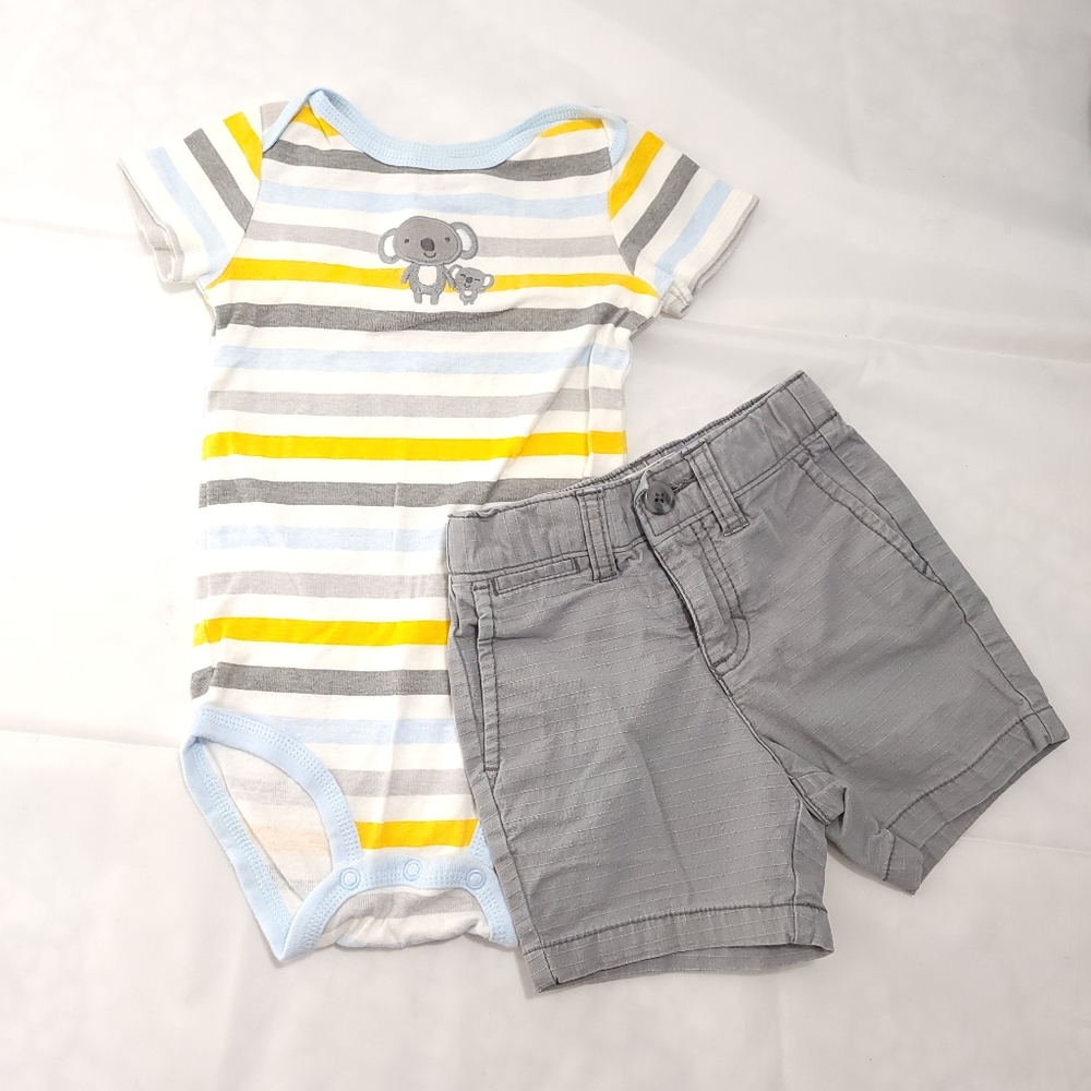 Old Navy & Carters Koala Shorts & Short Sleeve Outfit Sz 18 - 24 Months - Picture 1 of 4